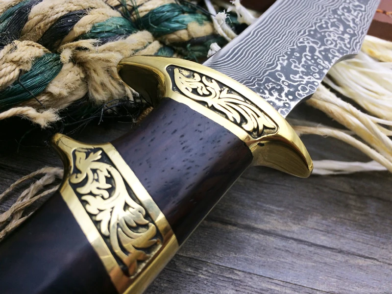 Тактический нож с фиксированным лезвием из дамасской стали Коллекция охотничий