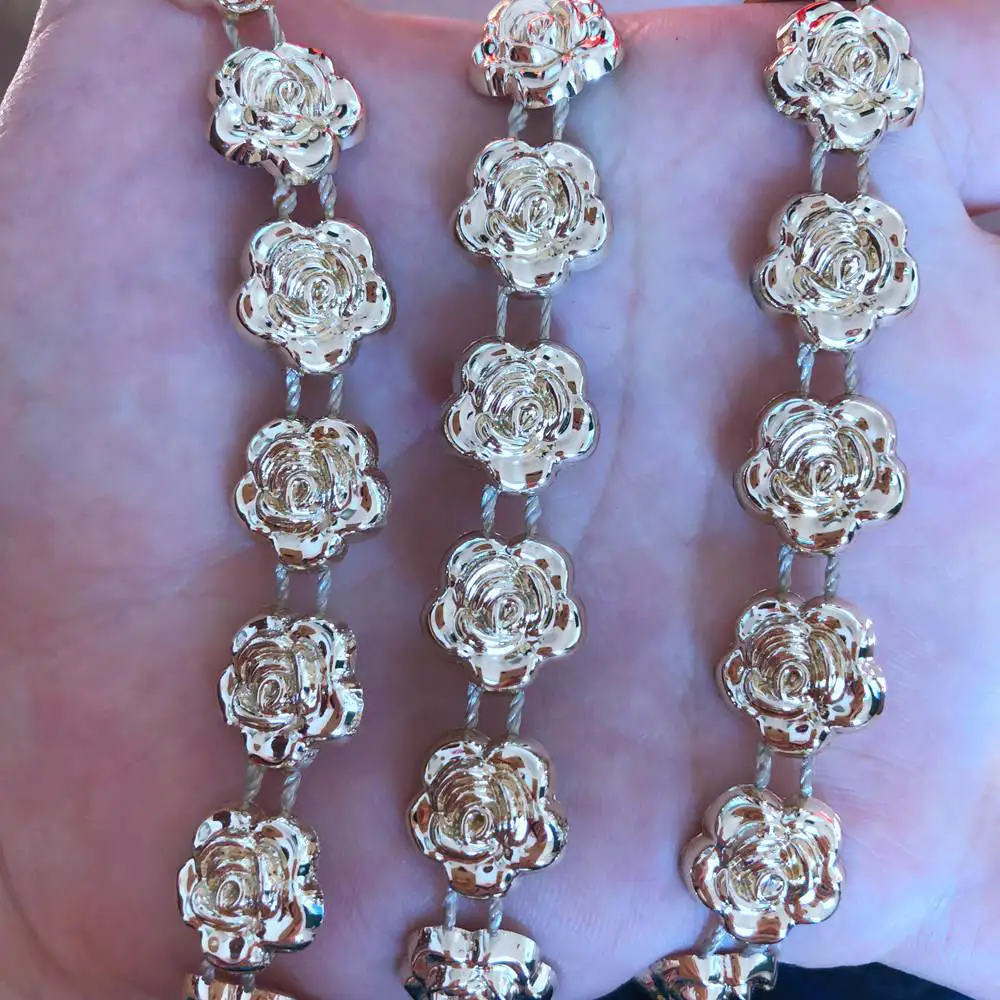 NEW 1Yard/pcs 13mm cute Gold rose Chain Sewing Lace Trims Crafts Wedding DIY accouterments DSP01 | Дом и сад