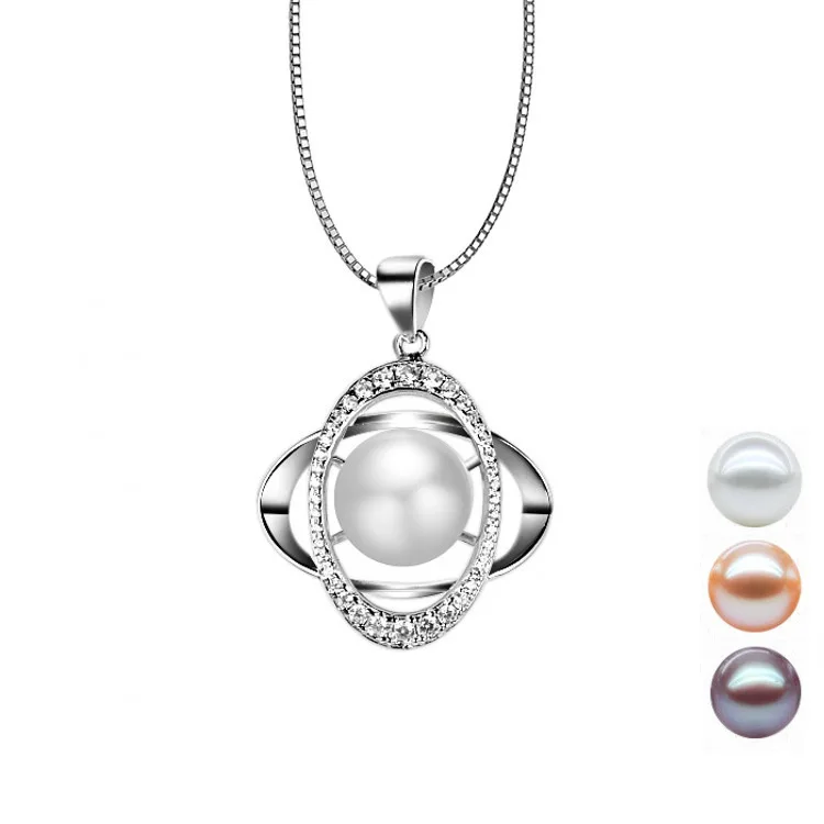 925 Silver Necklace Joker Jewelry Foreign Trade Wholesale Peak Circuit Transfer Natural Pearl Zircon Clavicle Chain Pendant | Украшения и