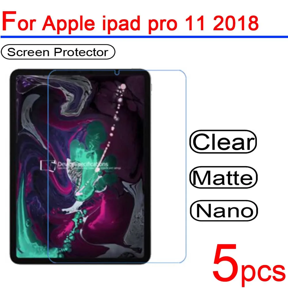 5 шт. ультра прозрачный ПЭТ мягкий ЖК-дисплей для Ipad Pro 11 2018 Защитная пленка экрана