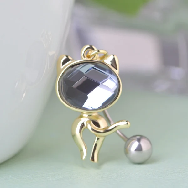 Горячая продажа кошачий хвост пупка Кольца сексуальный пирсинг ювелирные