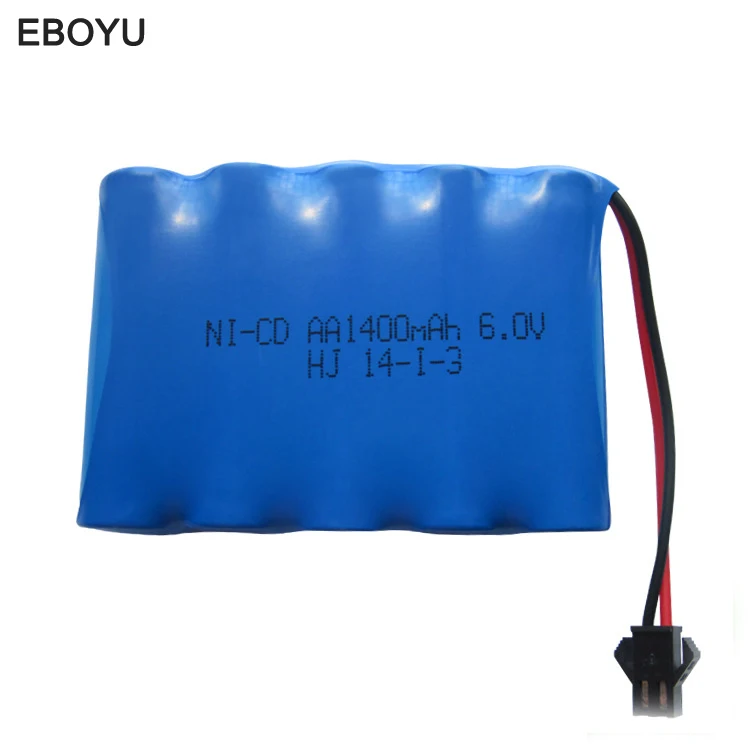EBOYU 6V 1400mAh Ni cd перезаряжаемый аккумулятор AA SM 2P разъем для радиоуправляемой машины