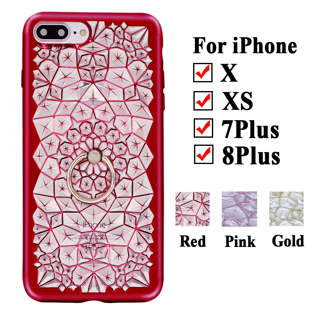 I Phone X s Xs Case On The For iPhone 8 7 Plus Glitter 7plus 8plus iph Sparkly Back Cover Coque Clear With Ring Luxury Kickstand |