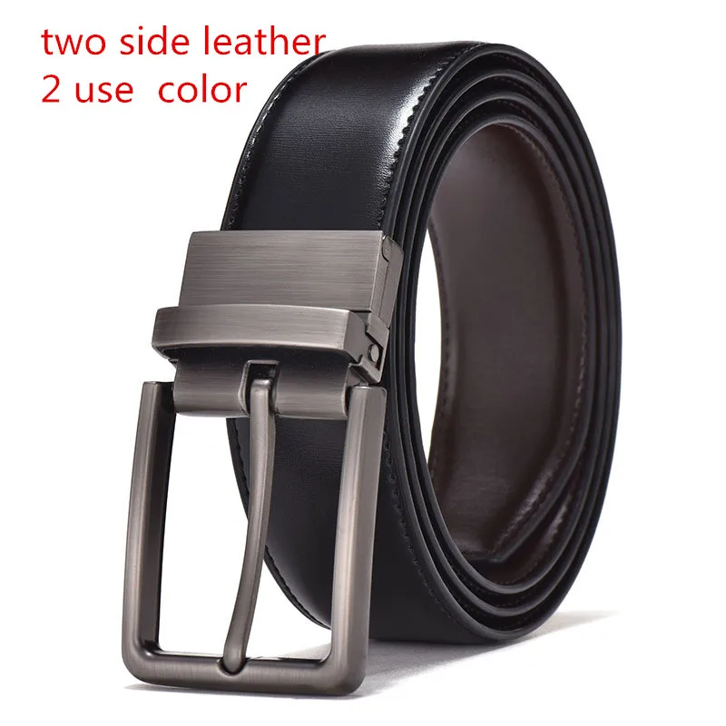 LGFHB15602  3.5CM  WIDE TWO SIDE USE classic  Men's Reversible GENUINE  leather belt