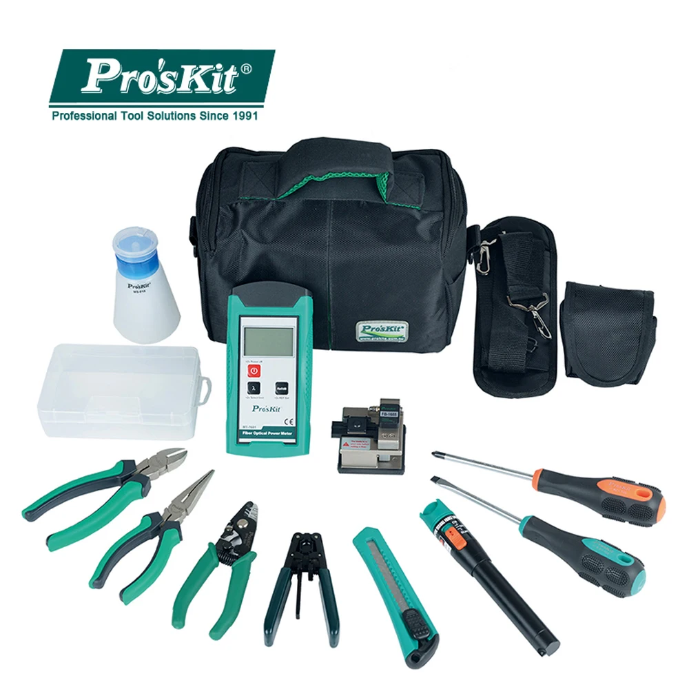 Pro'sKit набор инструментов для строительства волоконно-оптического кабеля Соединительная коробка DHL волоконно-оптического строительного набора инструментов
