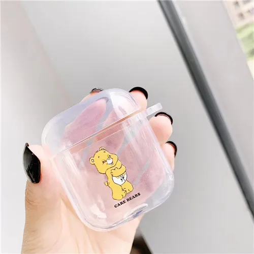 d Медведь bluetooth гарнитура Защитная крышка для apple airpods Care Bears Мягкий силиконовый чехол беспроводные наушники зарядки кожи - Цвет: d