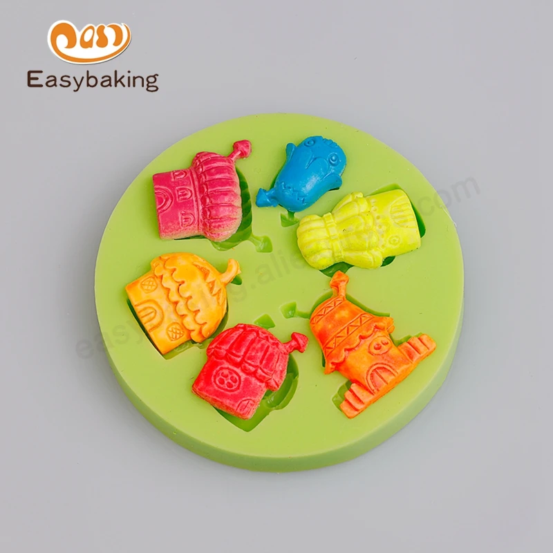 Украшение для кекса силиконовые формы помады многоразовый дом с дымоходом