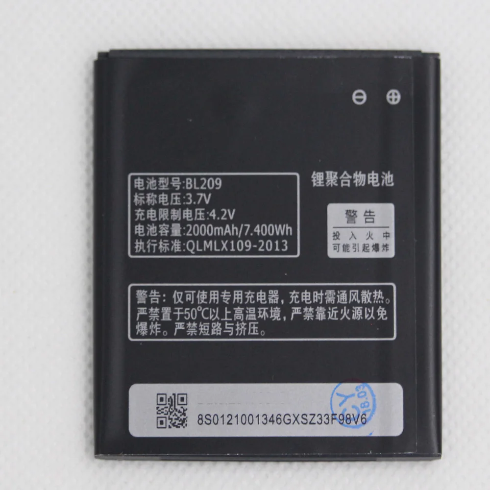 ISUNOO 20 шт./лот 2000 мАч BL209 Аккумулятор для Lenovo A706 A788T A820E A760 A516 A378T A398T запасные батареи