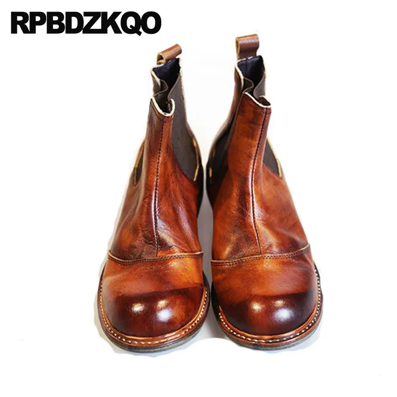 2018 осень осенняя ботильоны слипоны короткие мужская коренастый итальянский