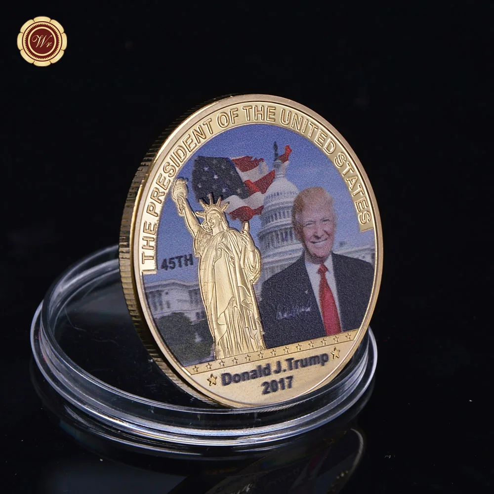 Американская монета Дональд Трамп с двумя линиями копия монеты художественная