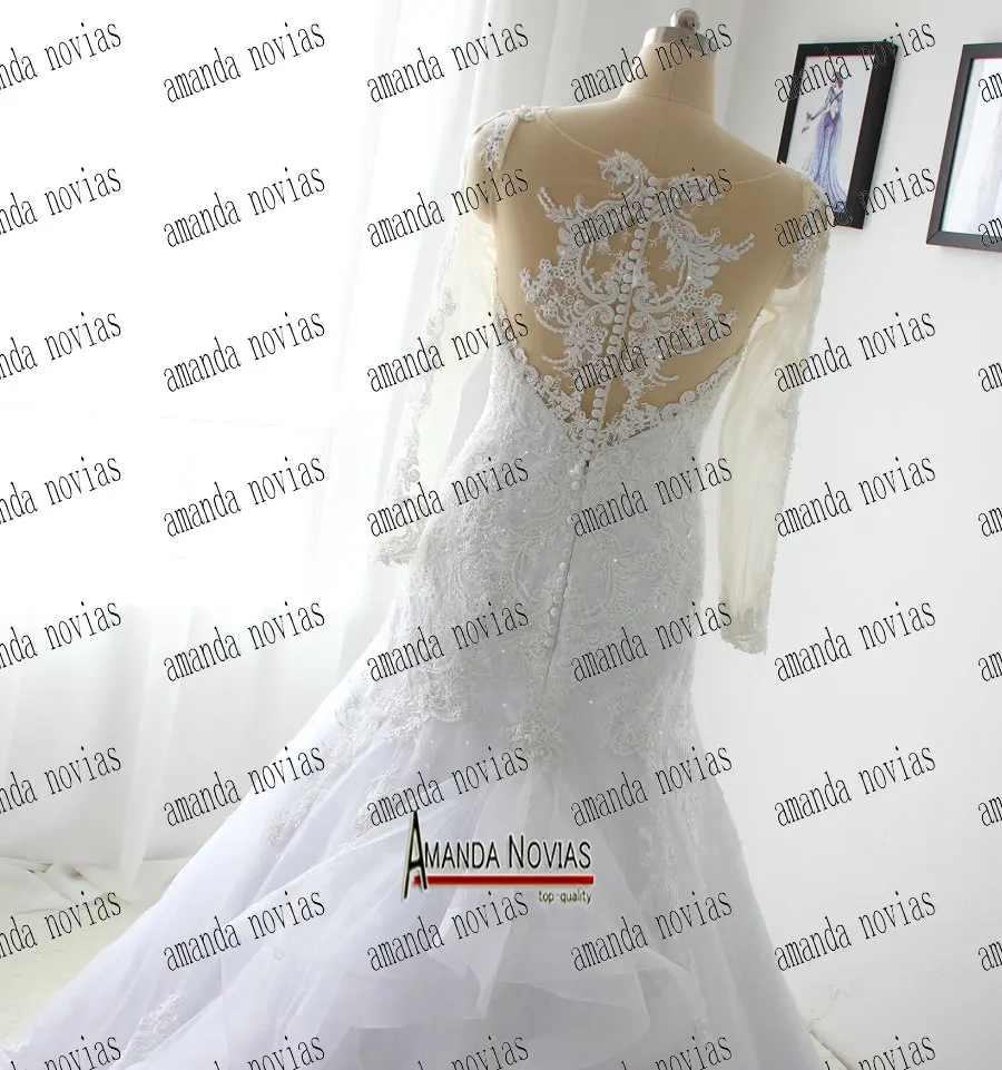 Свадебное платье с длинным рукавом и кружевной аппликацией 2019|mermaid wedding dresses|designer