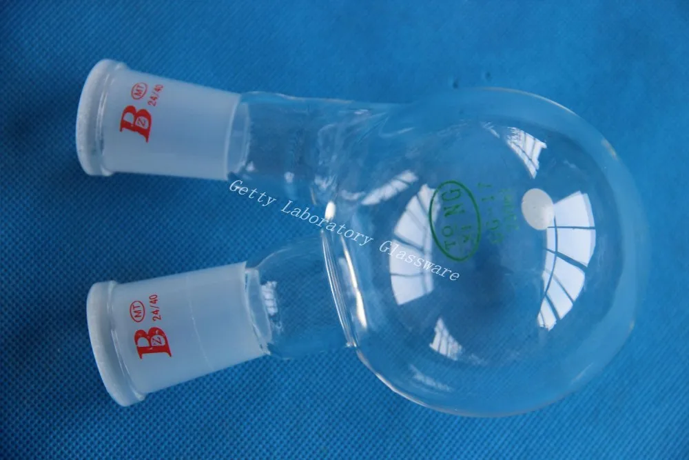 Колба для кипячения с 2 горлышками (с двумя горлышками) круглая нижняя 250