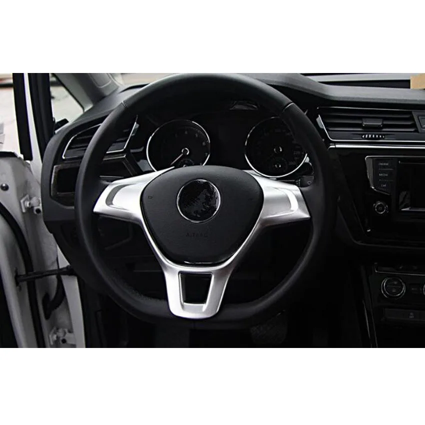 

YAQUICKA Auto Car Steering Wheel Sequins Bezel Strips Trim Sticker For Volkswagen Touran 2016 Car-covers Styling ABS