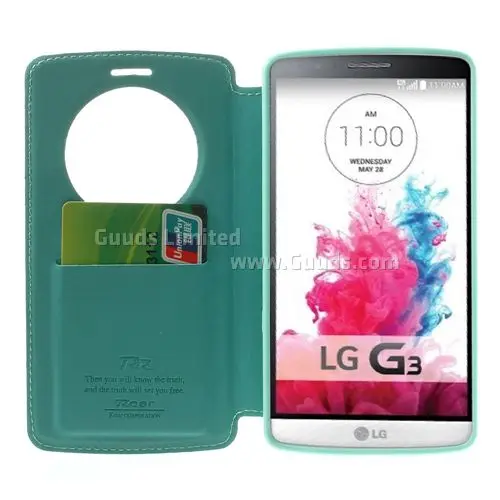 RR Roar корейский превосходный Quick Circle кожа флип чехол для LG G3 D850 D855 LS990 Бесплатная