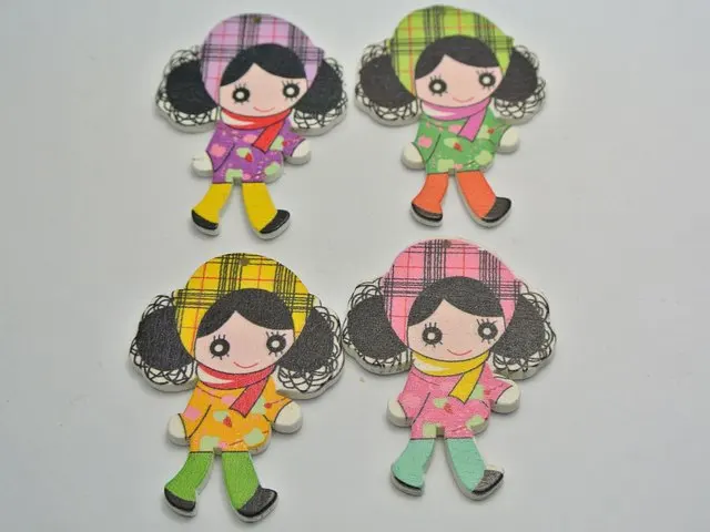 20 смешанных цветов картина по дереву красивая девушка FlatBack Подвески из кабошона