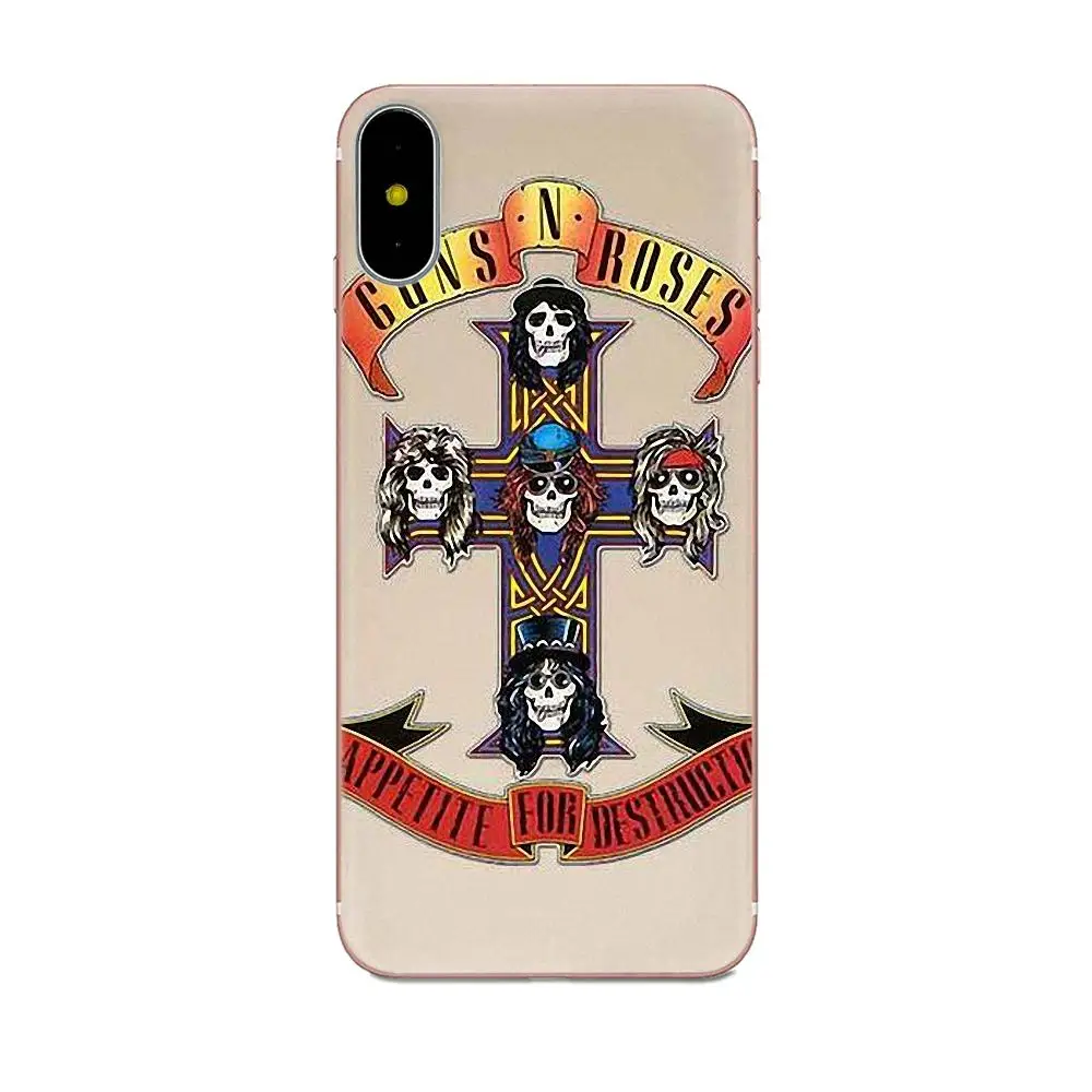 Poster Guns N Roses мягкий чехол для мобильного телефона из ТПУ Apple iPhone 4 4S 5 5C 5S SE 6 6S 7 8 Plus X XS