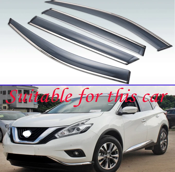 4 шт. пластиковые наружные дефлекторы от солнца и дождя для Nissan Murano 2015 2016 2017 2018 2019 |