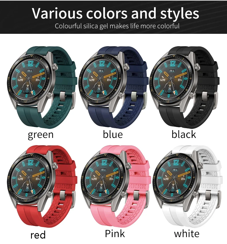 22 мм ремешок для часов huawei watch GT/GT2 samsung Gayle 46 спортивный ремешок для женщин и мужчин сменный Браслет умные часы аксессуары