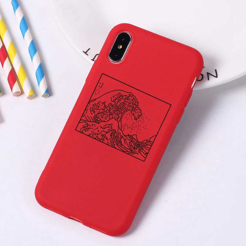 Чехол для iphone x xs с надписью Great Wave off Kanagawa мягкий чехол телефона чехлы iPhone 6 6S 6s 7 8 Plus