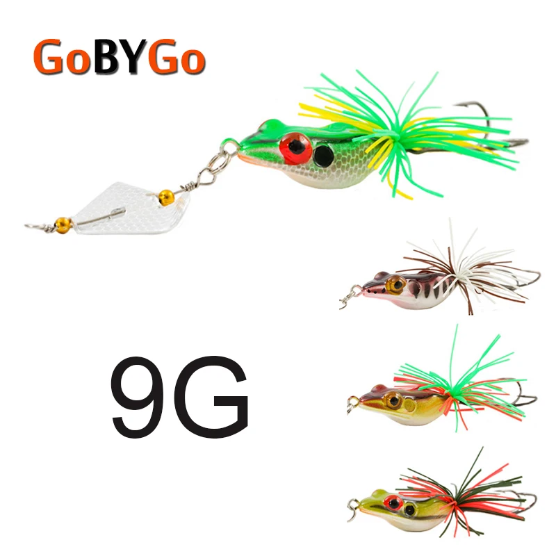

GoByGo 1PCS Hard Fishing Lure With Propeller Large Noise Isca Frog Lure 135mm 9g Frog Sinking Snakehead Bait Pesca