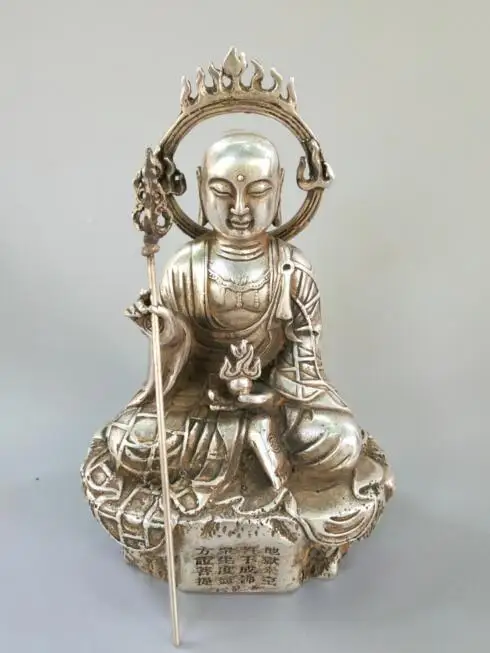 

Chinese exquisite white copper tang SAN Tibet Buddha crafts statue