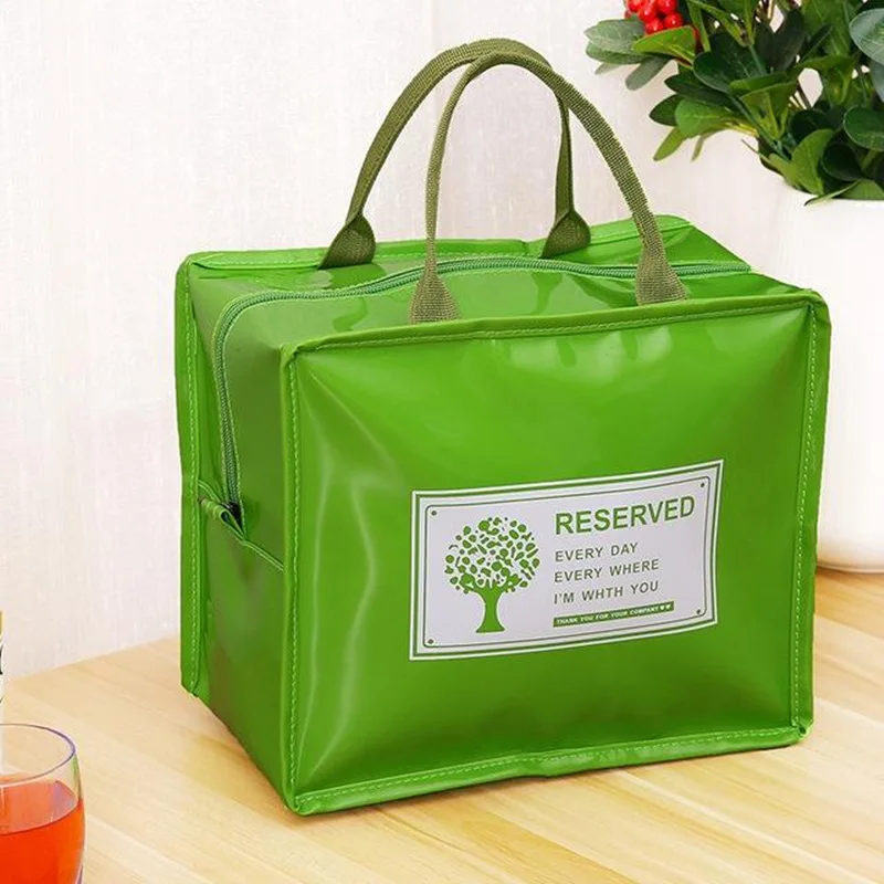 Small Green RUPUTIN PU ланч-посылка, холодильник, Ланч-бокс с изоляцией, сумка для пикника, термо-Термосумка для ланча для женщин и детей, сумки для ланча - Цвет: Small Green