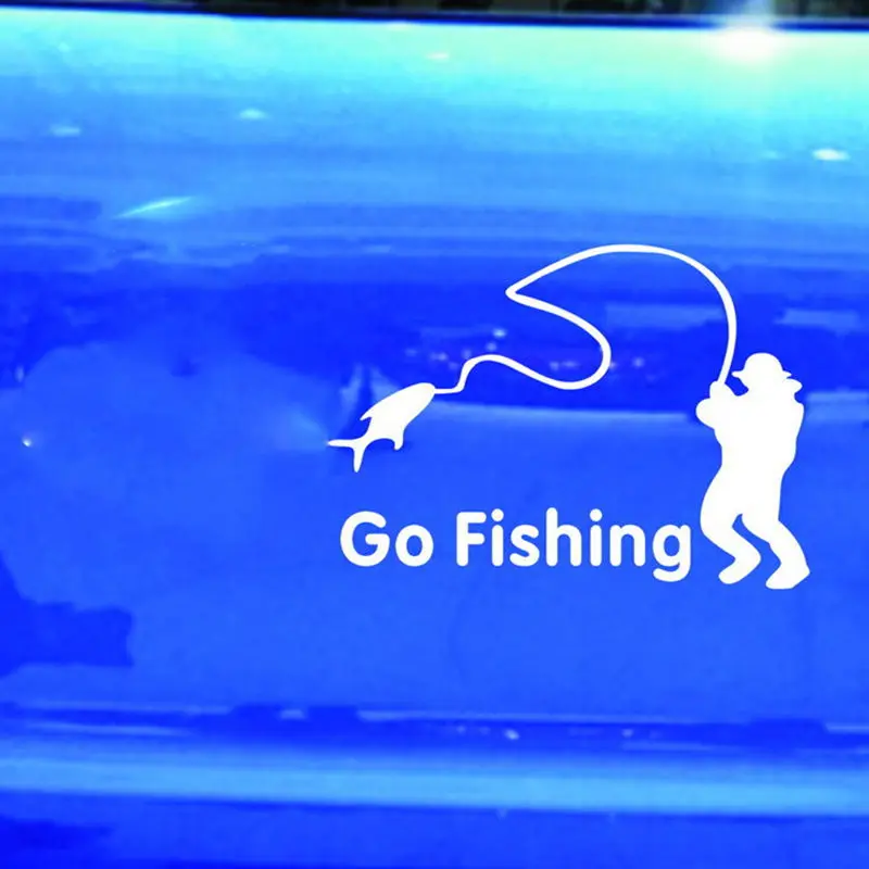 14x11cm Safty Waterproof Car Body Window Decal Sticker Wall Stickers Covers Cartoon Go Fishing Night Reflective | Автомобили и