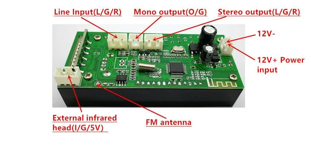 Синий экран стерео выход Bluetooth миксер Аудио Автомобильный MP3 декодер плата 7 16 В AC