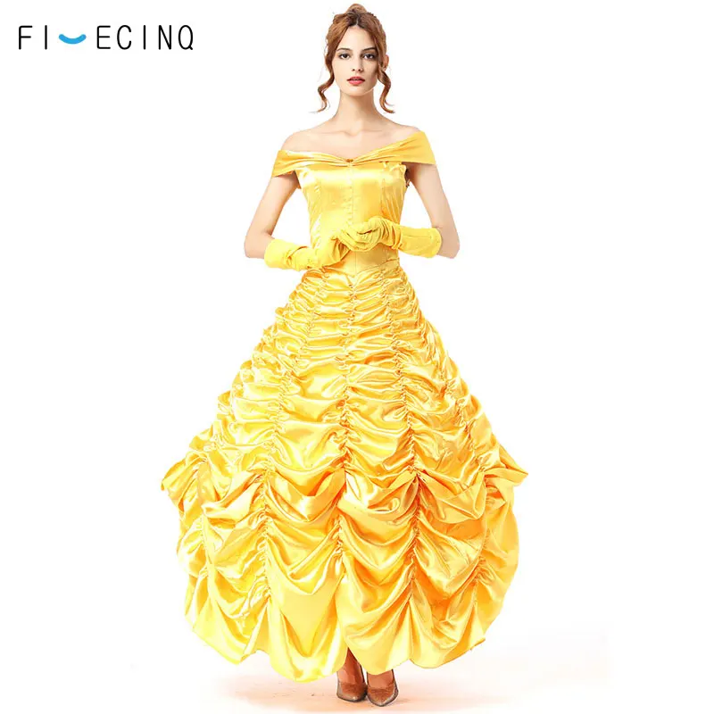 

Anime Beauty and the Beast Costume Girl Women Role Play Belle Cosplay Yellow Princess Dress Festival Carnival Europe Retro Suit