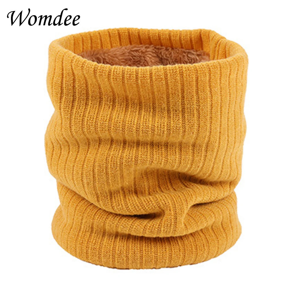 Унисекс толстый зимний вязаный шарф петля с искусственным мехом шерстяной