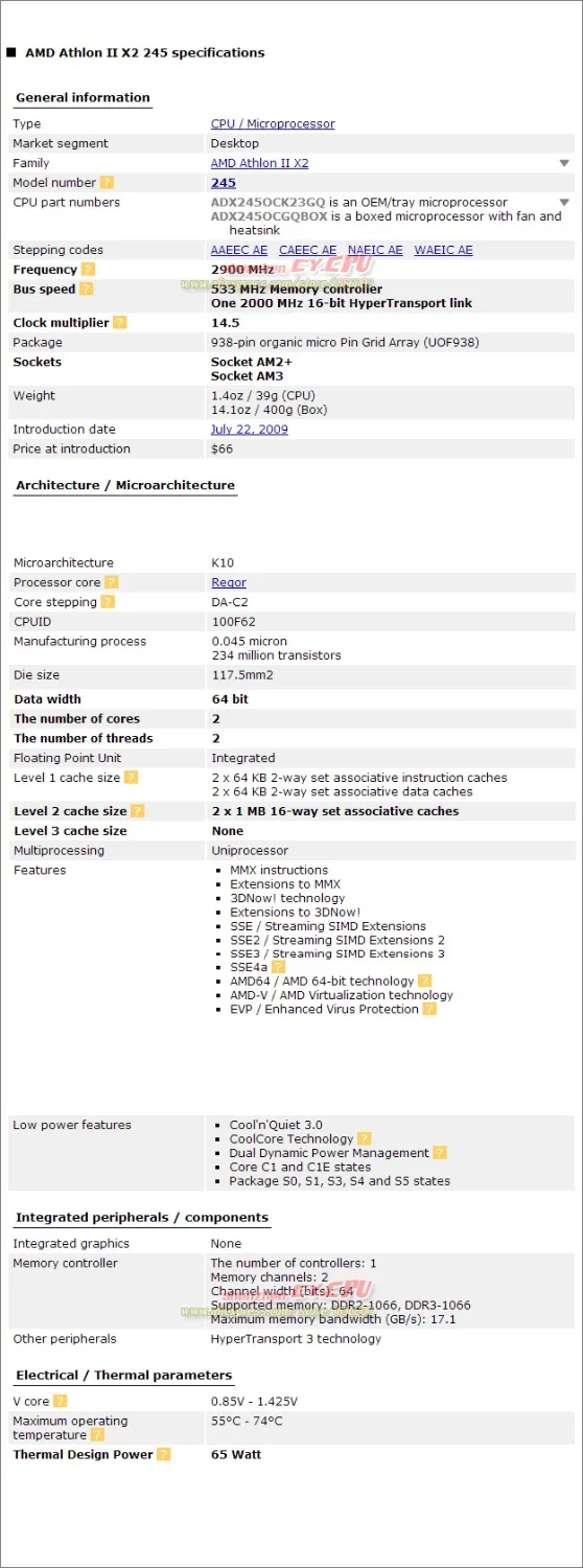 Процессор AMD Athlon II X2 240 cpu (2 8 ГГц/2 м/2000 ГГц) Socket am3 am2 + бесплатная доставка 938 pin есть