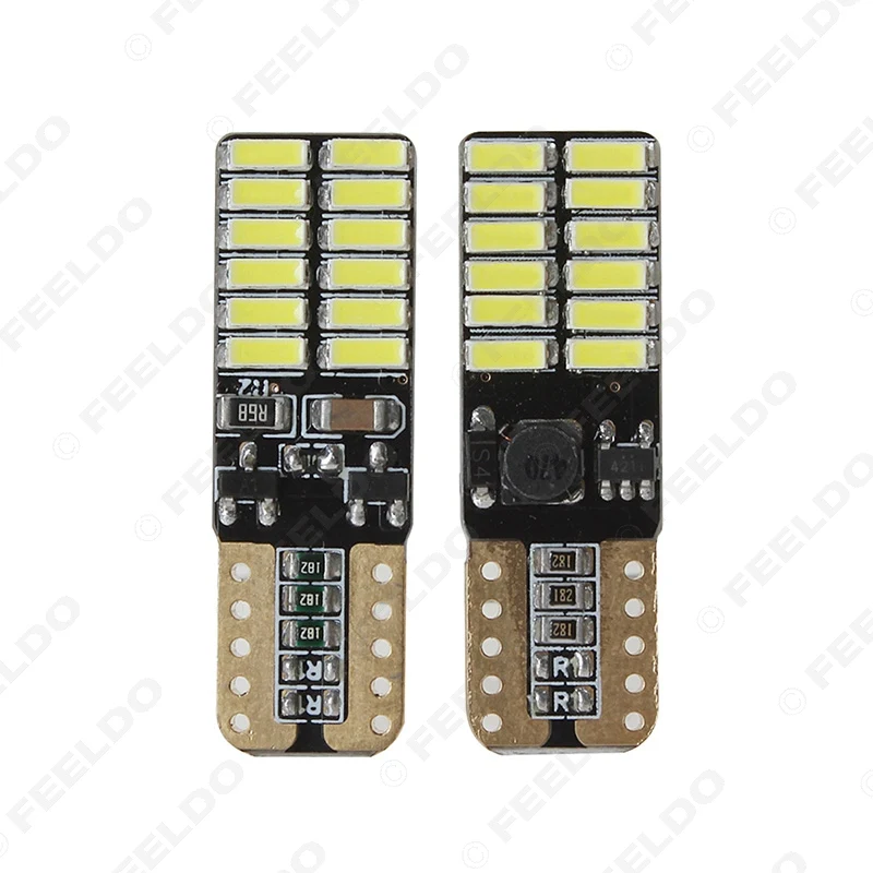 FEELOD 40 шт. T10 194 168 W5W безошибочная 4014 24 Светодиодная CAN-шина Автомобильная боковая