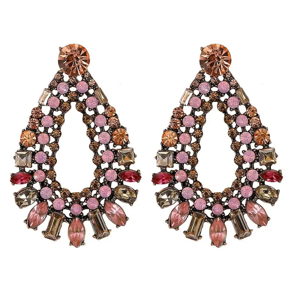 Dvacaman новые модные дизайнерские 31 многоцветные хрустальные висячие серьги женские Бохо горный хрусталь длинные сережки с кисточками массивные ювелирные изделия - Окраска металла: 2