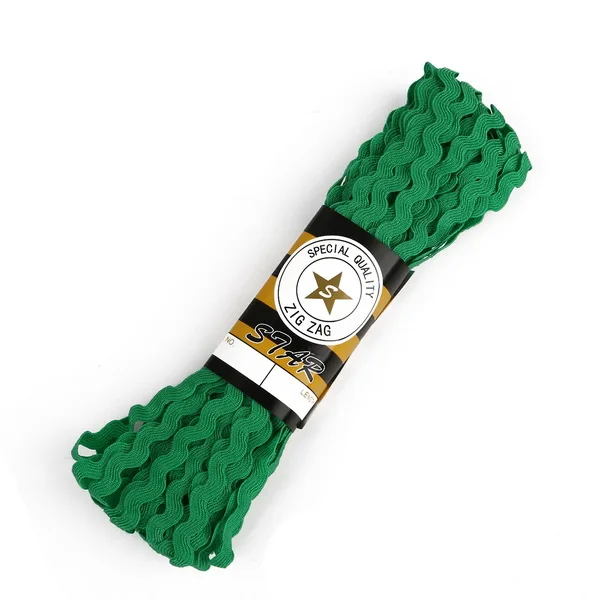 Grass Green 15 ярд/лот 8 мм многоцветная Терилен лента Ric Rac лента зигзаг кружевная отделка Лента для шитья украшения DIY лоскутное ремесло - Цвет: Grass Green