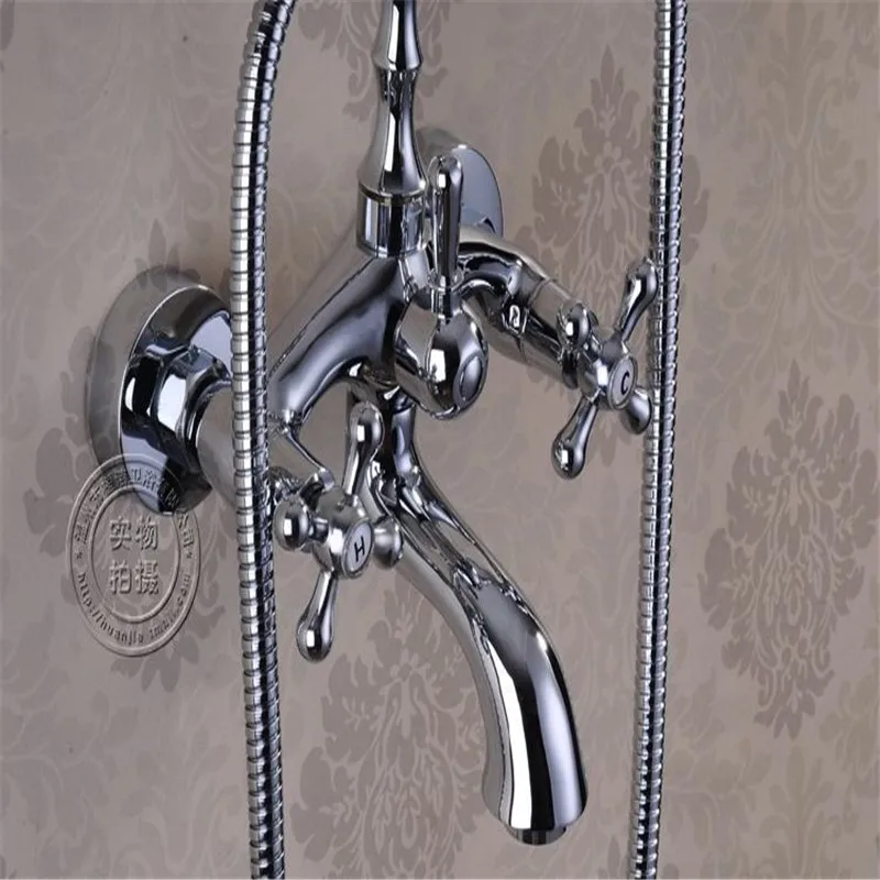 

Shower Faucets Shower System Wall Mounted The Mixer Showerhead Taps Attachment On The Crane Modern Shower Room Brass Tap HJ-5041