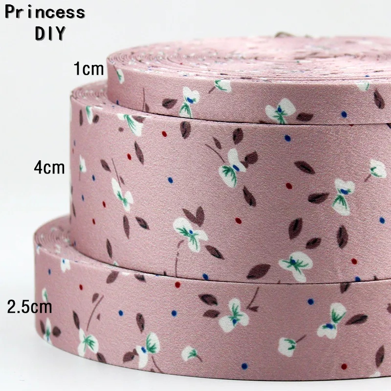 5M/Lot 10 25 40mm Craft Matt Cotton Ribbon Printed Flower Fabric Layering DIY Floral Collar Hair Bow Tie Accessories Material | Дом и сад