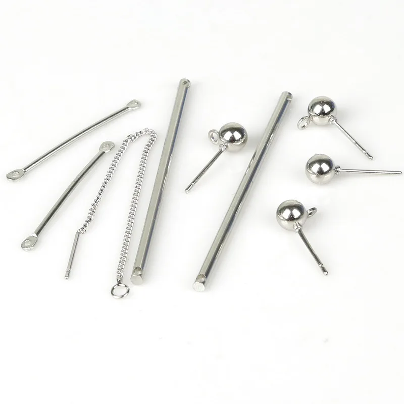 0.8mm-1.5mm Plated Rhodium Different Shapes/Size Charms Pendant Jewelry Findings For Making Earring DIY Accessories | Украшения и