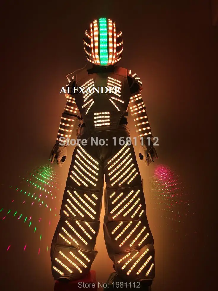 LED Costume /LED Clothing/Light suits/ LED Robot suits/ / custom white, golden robot