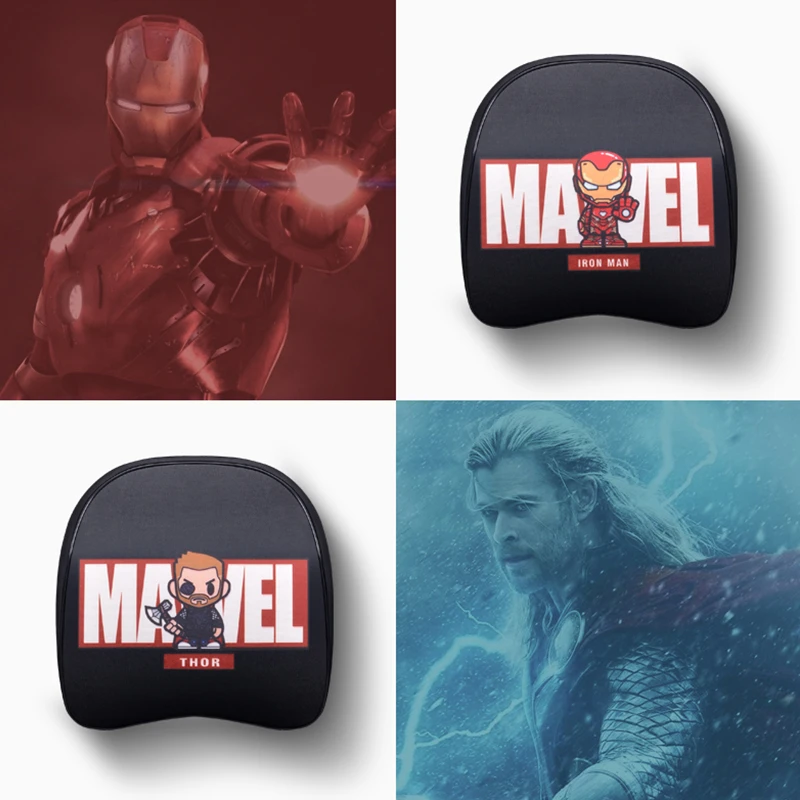 new marvel headrest car neck pillow avengers iron man captain america spider man thanos pillow for cars seat auto accessories