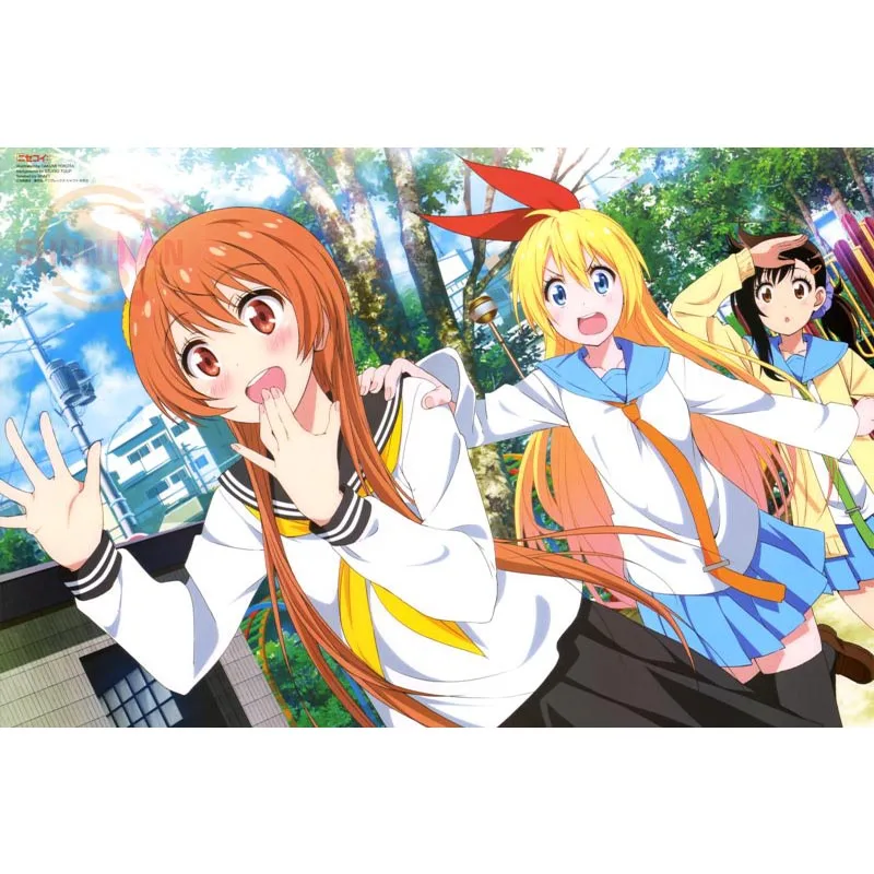Новый постер Nisekoi для аниме девушек атласный на заказ тканевый настенный с