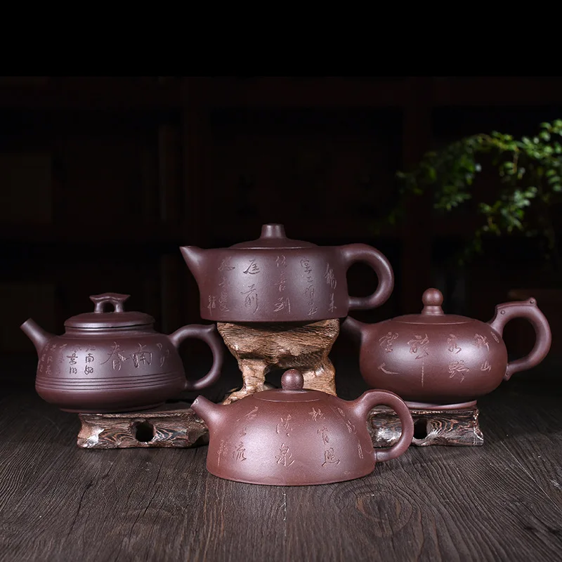 

Beauty Hand Made purple clay xishi teapot(260,300,320ml) Yi Xing Purple Clay Teapot Zi Sha Hu Kungfu teapot Chinese tea set