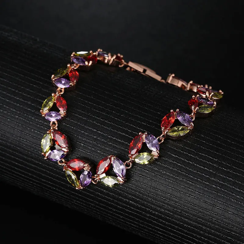 Manxiuni женская Мода Розовое Золото Цвет Маркиза вырезать AAA Многоцветный Циркония