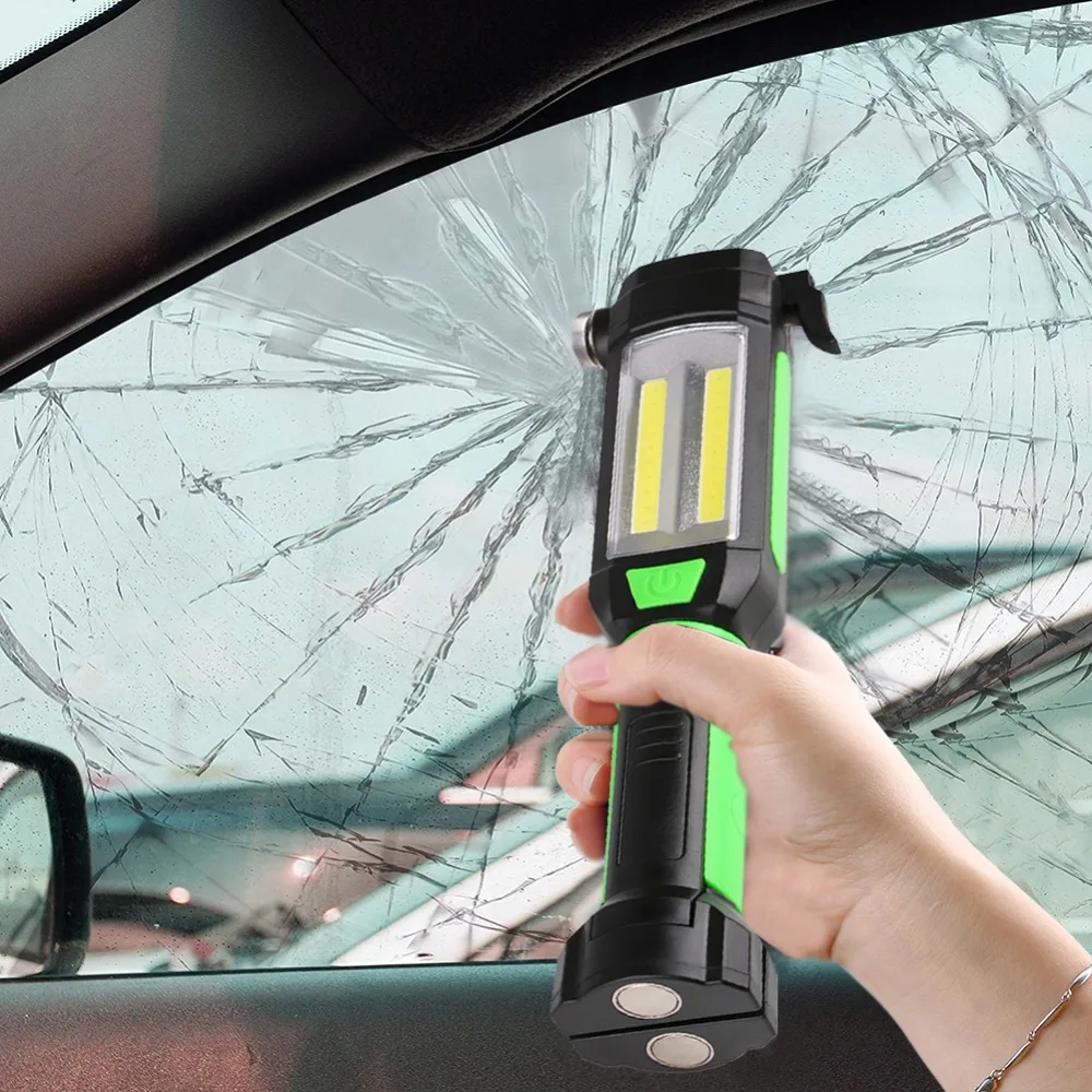 2 режима светодиодный фонарь Автомобильный аварийный инструмент молоток USB