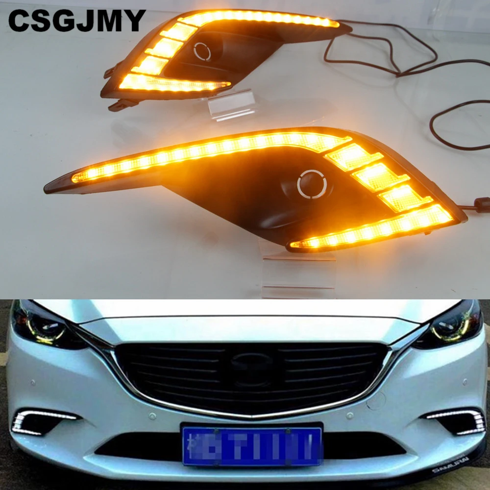 CSGJMY 2 шт. DRL для Mazda 6 Atenza 2016 2017 2018 дневные ходовые огни светильник светодиодный