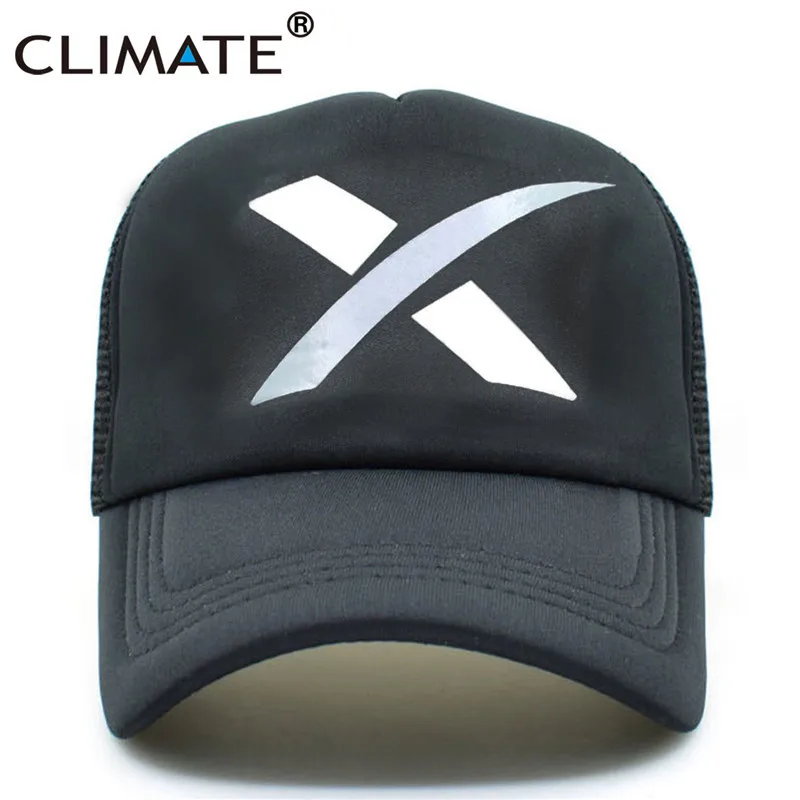 Black Cap Климат X галактика Дальнобойщик кепка мужская крутая X космическая Кепка s космическая ракета мускус фанаты бейсбольная сетчатая Кепка Дальнобойщик Кепка s шляпа для мужчин и женщин - Цвет: Black Cap