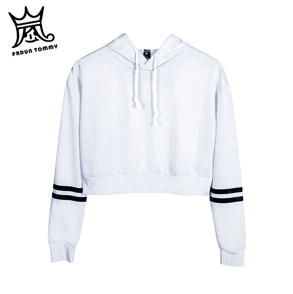 FRDUN Tommee Женская толстовка kpop для девочек, sudadera mujer, укороченные толстовки, женский укороченный пуловер, топ, сексуальный укороченный топ, moletom feminino