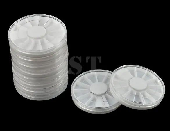 New 10x Rotatable Container Case Nail Art Empty Storage Wheels Rhinestones Beads Slices Box | Showing Shelf
