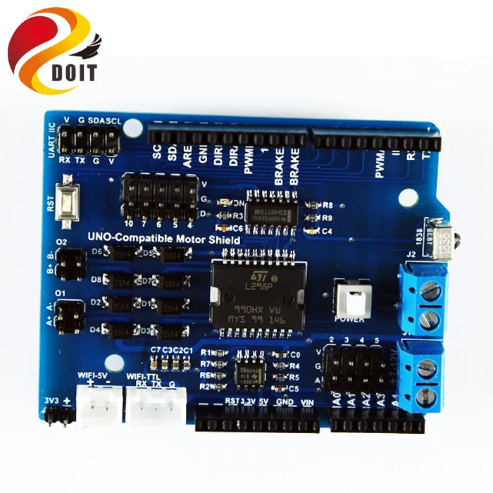 Щит управления мотором DOIT с L298P для Arduino UNO R3|car chassis|motor tankboard motor |