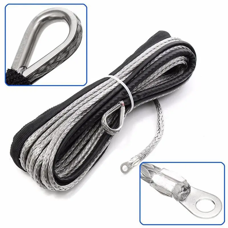 15M 5mm Grey 15M 6mm Towing Ropes Rope Synthetic Winch Rope Blue Fastness Winch Cable for Winches ATV UTV SUV Vehicle Truck - Название цвета: 15M 5mm Grey