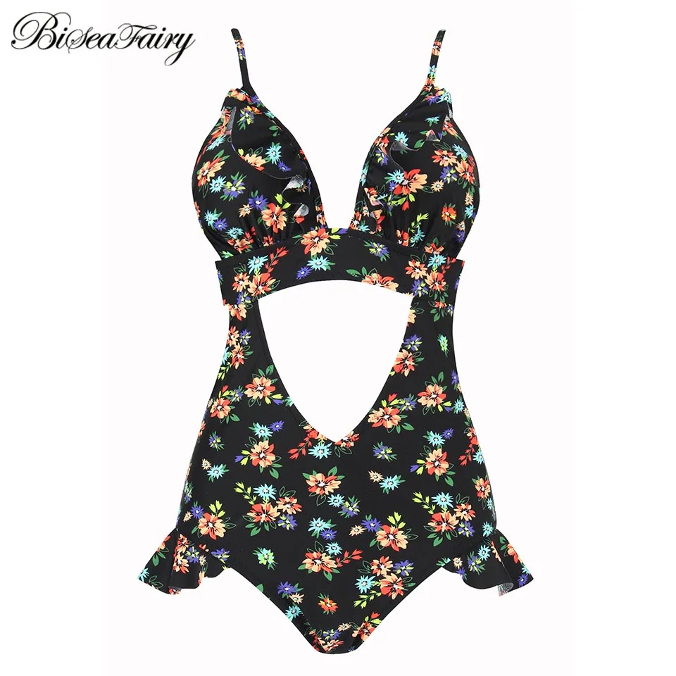 Женский цельный купальник BISEAFAIRY сексуальный с открытой спиной монокини